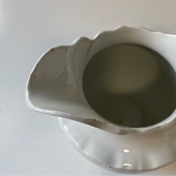 Antique Florence Ironstone White Ceramic Pitcher or Creamer - Picture 7 of 12